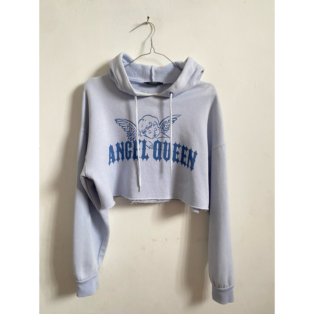 Preloved Crop Hoodie Bershka