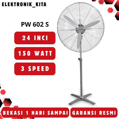 MASPION KIPAS ANGIN BERDIRI 24 INCI PW602S PW 602 S 602S STAND FAN BEKASI MURAH GARANSI RESMI