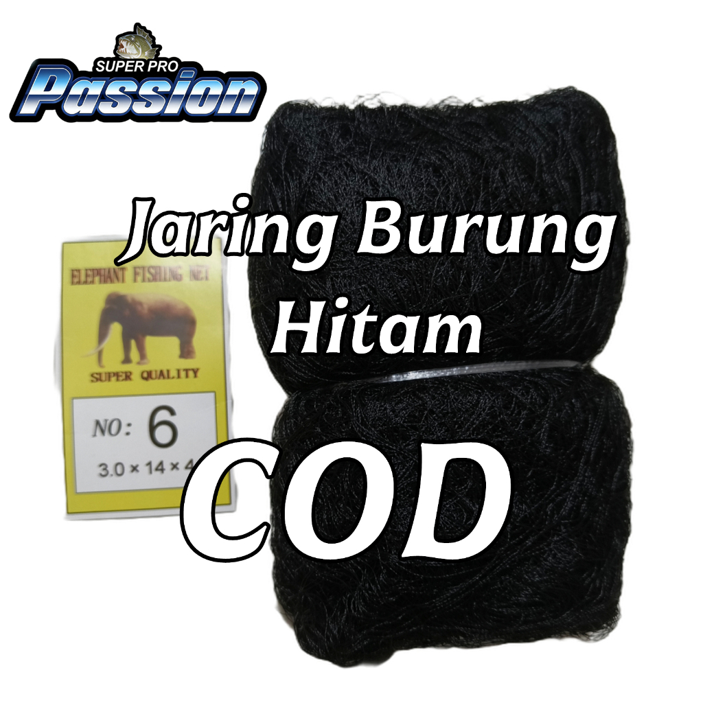 Cod Jaring Burung Emprit Nilon Hitam Jaring Pikat Burung No 2-8