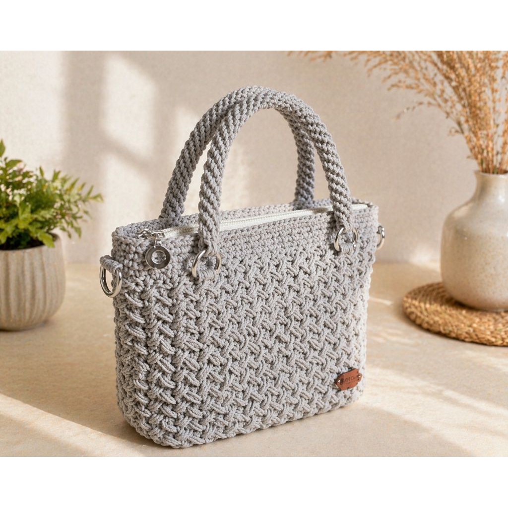 Tas Rajut Wanita Handmade RH | Tas Selempang Rajut Aesthetic | Tas Rajut Kekinian