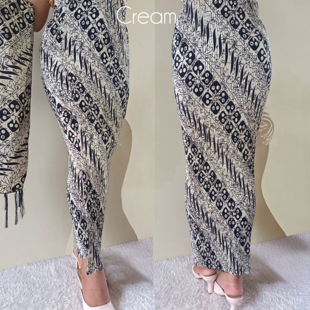 Kamen Jadi Plisket Set Selendang bahan tebal lentur strait setelan kebaya wanita bali