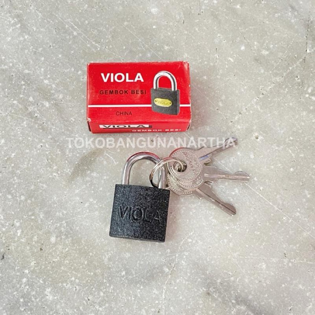 Kunci Gembok Koper Besi Viola 20 mm - Hitam
