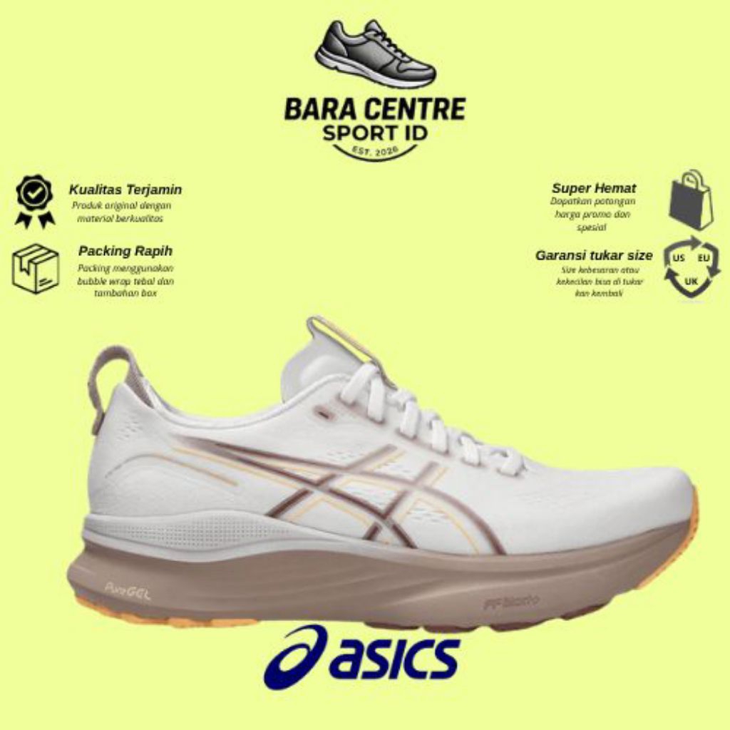 Asics Sepatu Trail Running Gel-Kayano 32 Beige Zapatillas Running Shoes