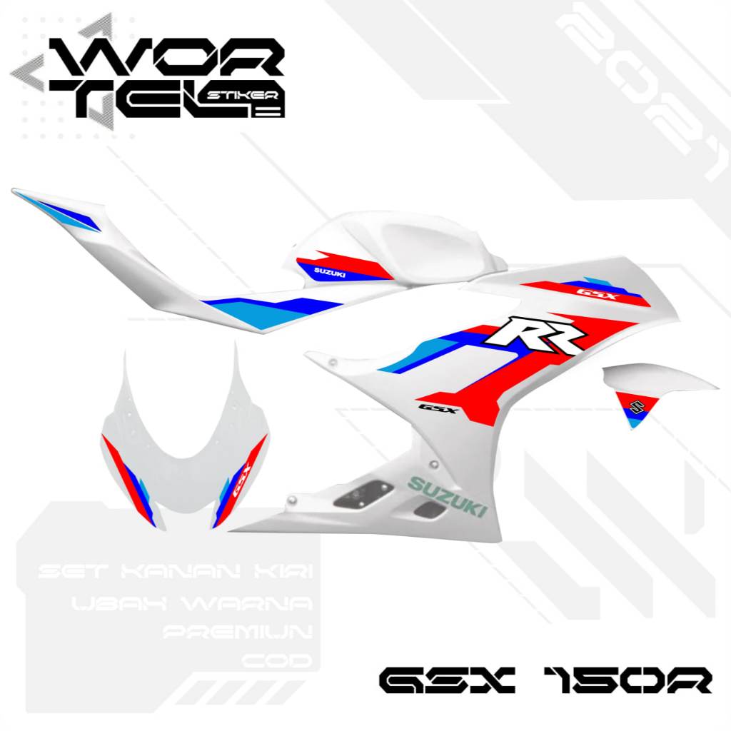 Wortel Stiker - Striping GSX 150 - Stiker Transparan GSX 150R Livery BMW (Sudah Terpotong)