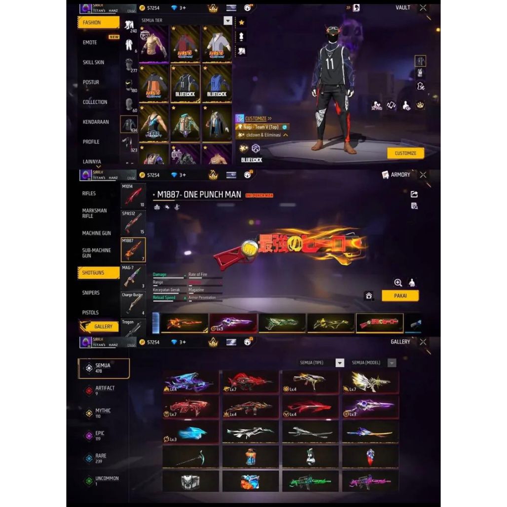 akun fire free sultan terbaru lengkap original