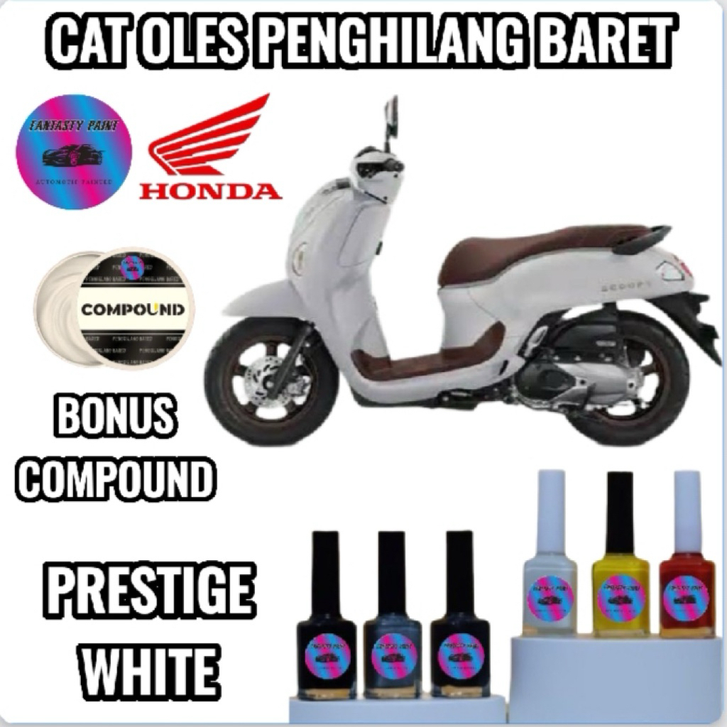 CAT OLES PENGHILANG BARET MOTOR HONDA SCOPY SCOOPY GEN 6 2026 NEW WARNA PRESTIGE WHITE PUTIH DOFF BO