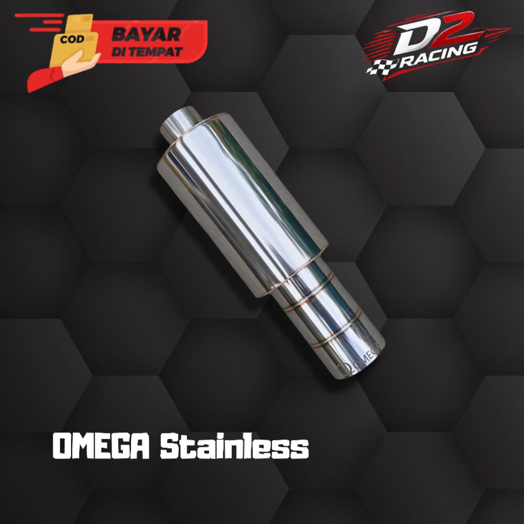 Knalpot mobil OMEGA berbahan (Full Stainless) dengan karakter suara kering gahar dan bass adem