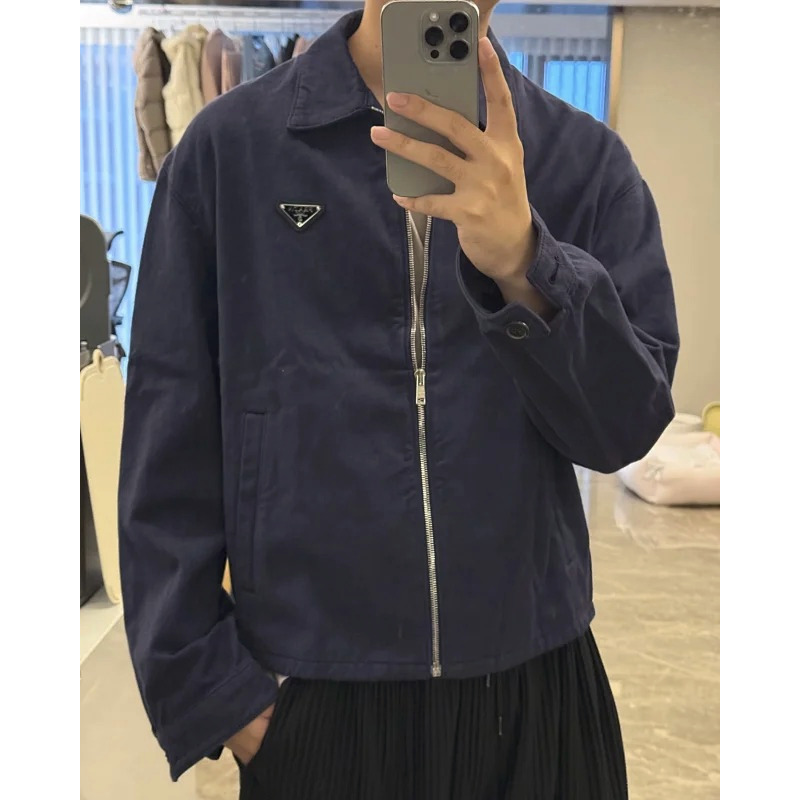 Blue Cotton Zipped Jacket - PRD