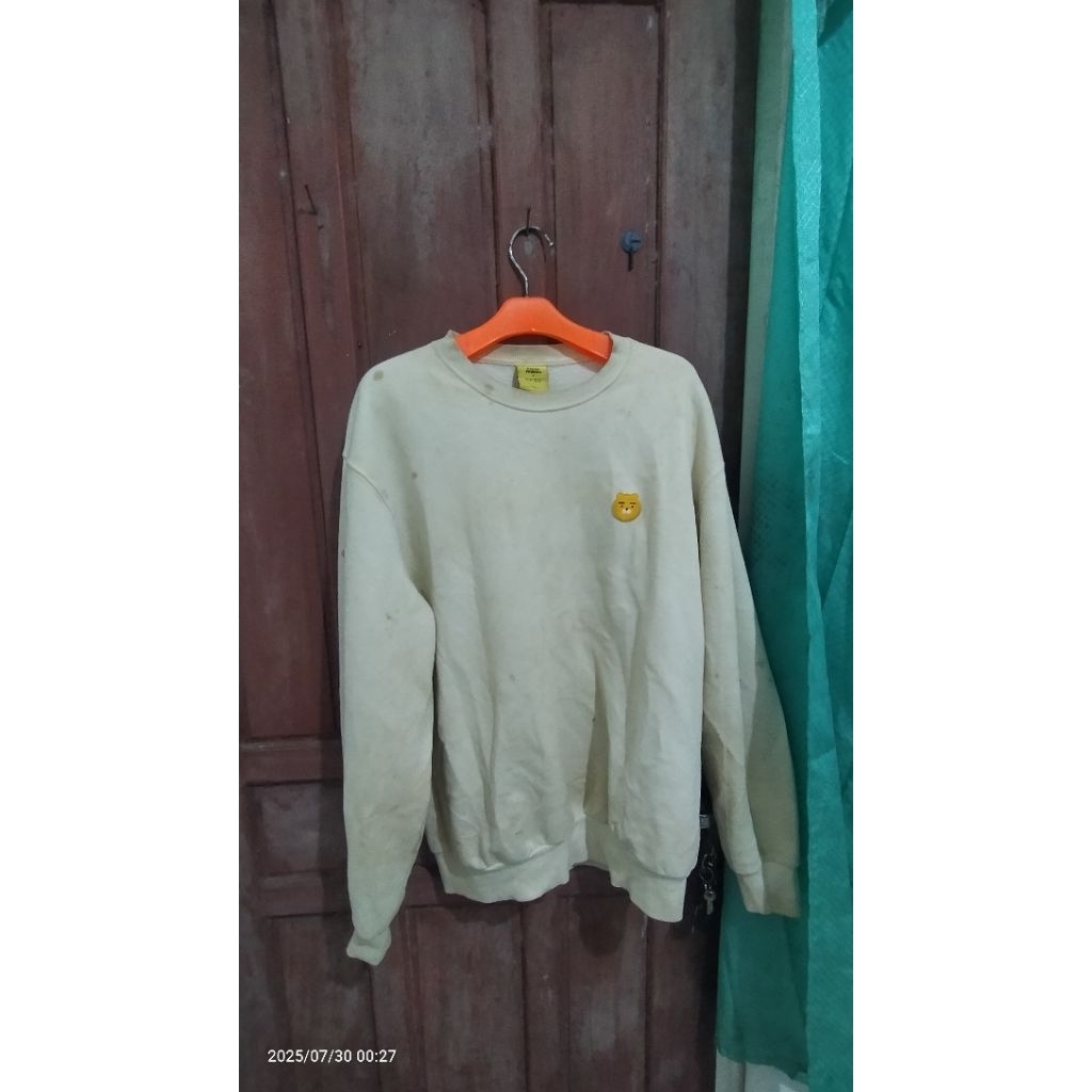 sweater oversize ukuran jumbo warna putih bermerk| sweater wanita PERLU DICUCI PAKAI PEMUTIH‼️‼️