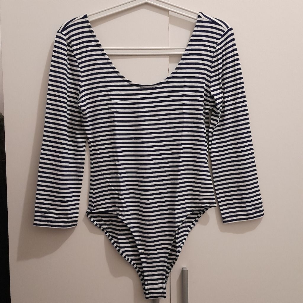 dark navy striped bodysuit forever21