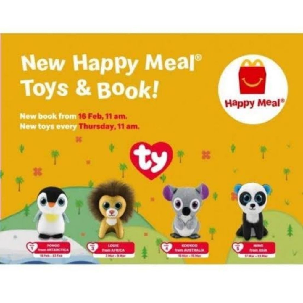 kids toys mainan anak unisex laki perempuan TY beanie happy meal toys mcd McDonald's