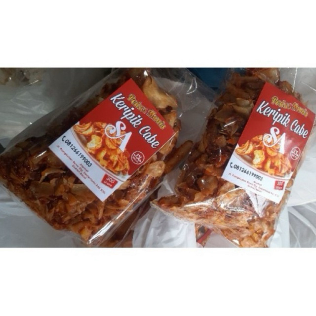 KERUPUK CABE SA DUMAI (Keripik Ubi Singkong Pedas Manis) Free Paking Dus