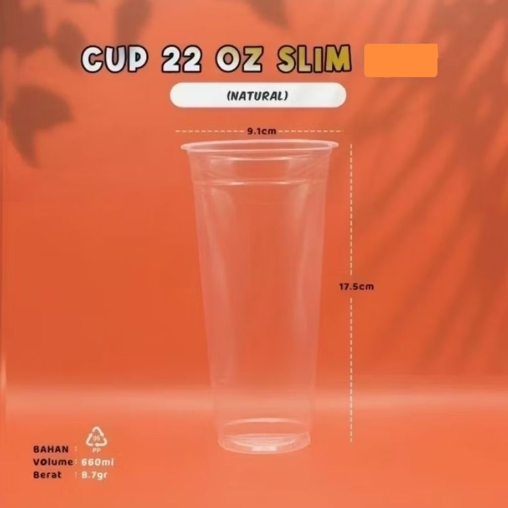 Gelas cup polos 22 Oz Slim / 18 Oz Slim Termurah