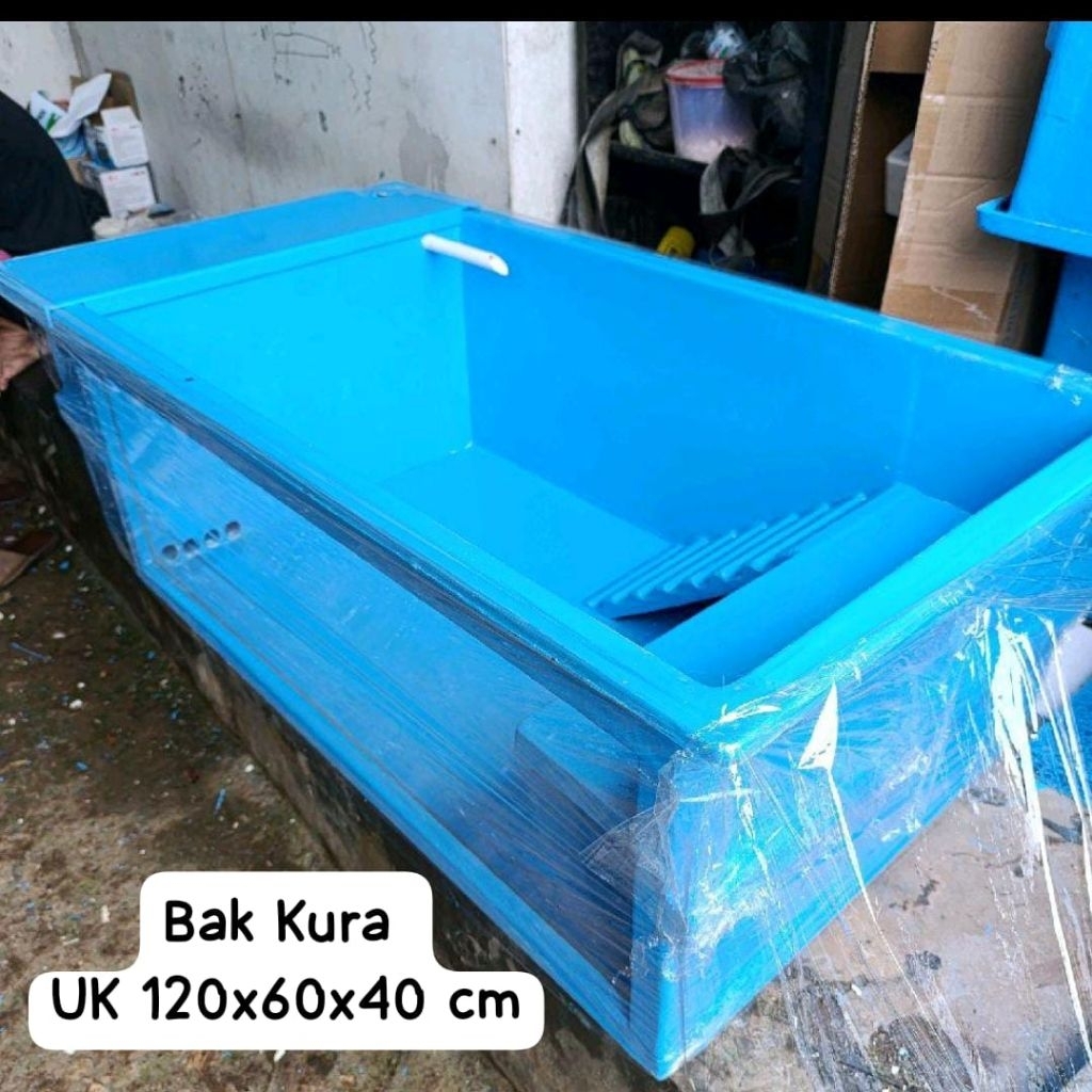 FGK UK 120*60*40 BAK KURA KOMBINASI KACA DAN FILTER SAMPING FIBERGLASS