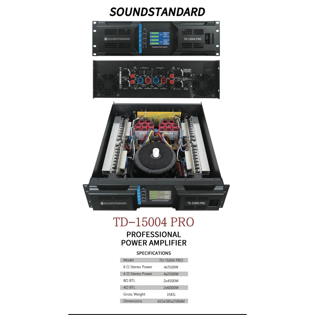 power soundstandar td15004pro 4 channel Amplifier soundstandar TD 15004 PRO