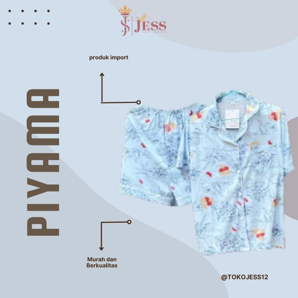 [PREMIUM] Piyama Setelan Satin Silk Wanita | Baju Tidur Satin Import Lembut & Mewah