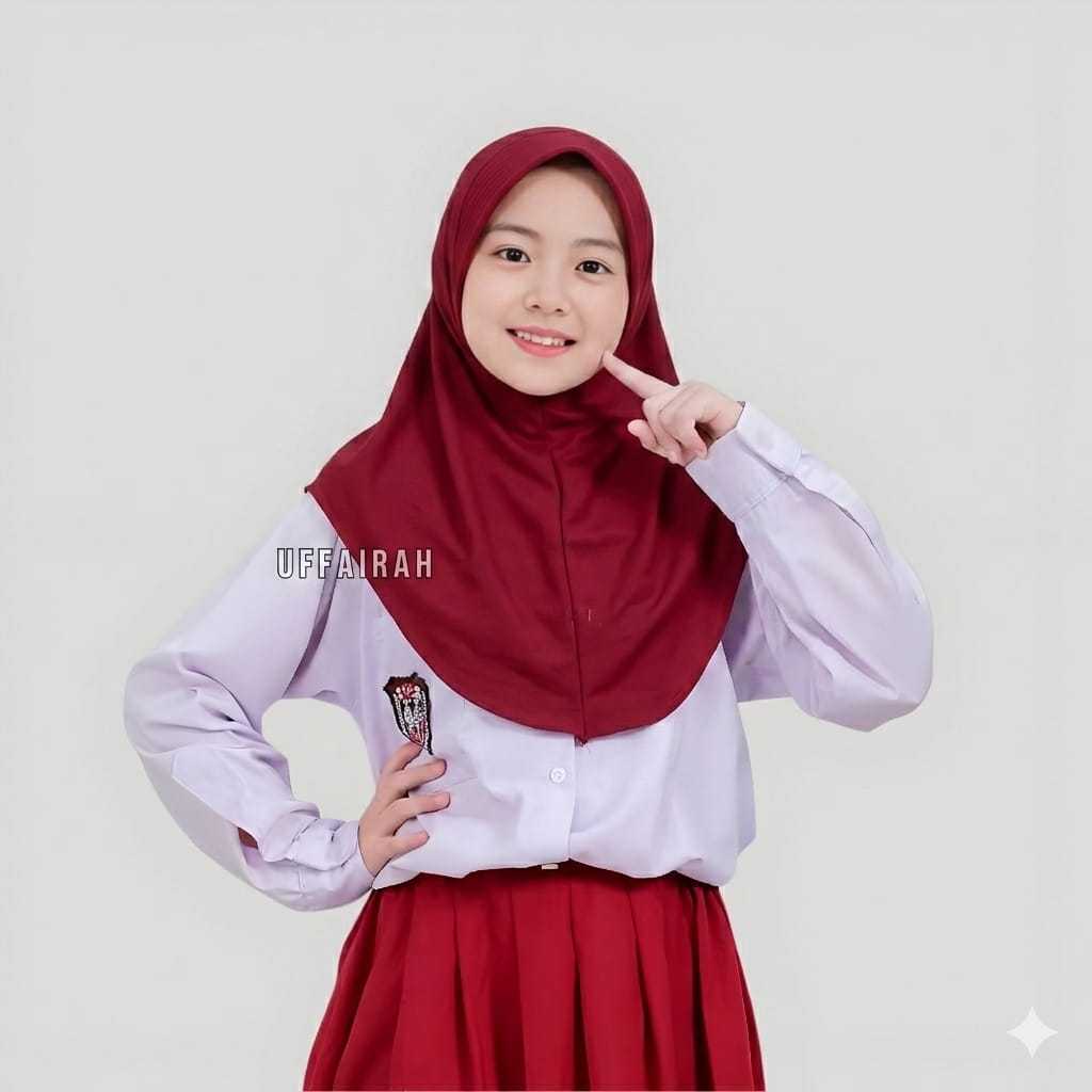 Hijab Anak Sekolah SD Pramuka / Jilbab Anak Sekolah SD Instan / Kerudung Bergo Hamidah Anak