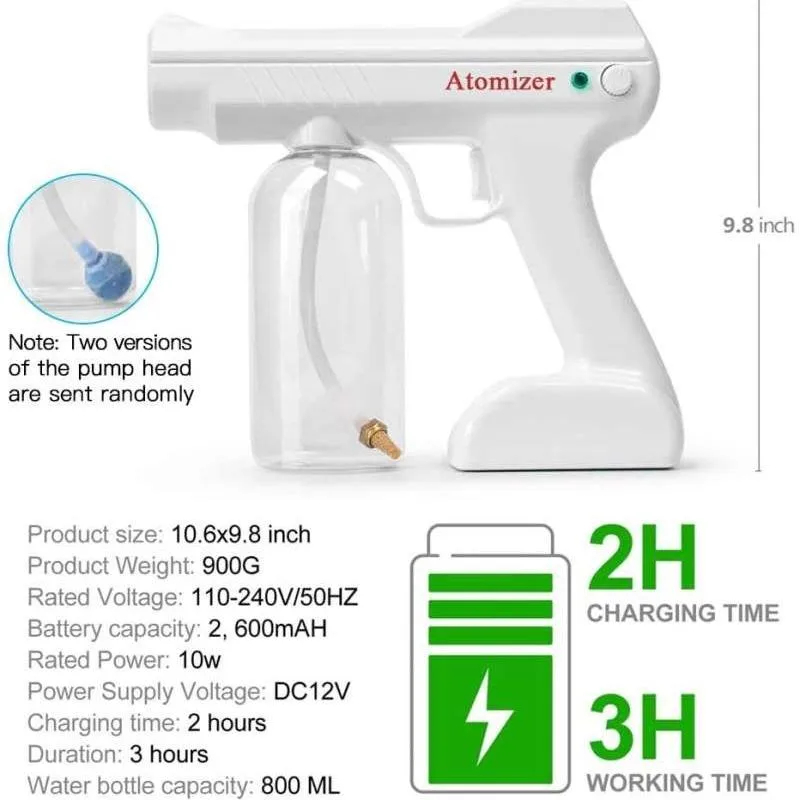 Nano Spray Gun Atomizer 800 ml - Spray Gun Portable wireless