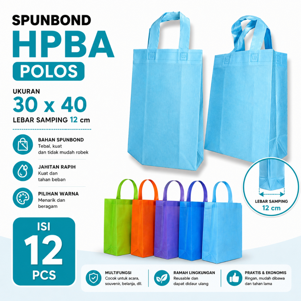 (12 pcs) Tas Hampers HPBA Souvenir 30 X 40 X 10 Spunbond - Spunbond