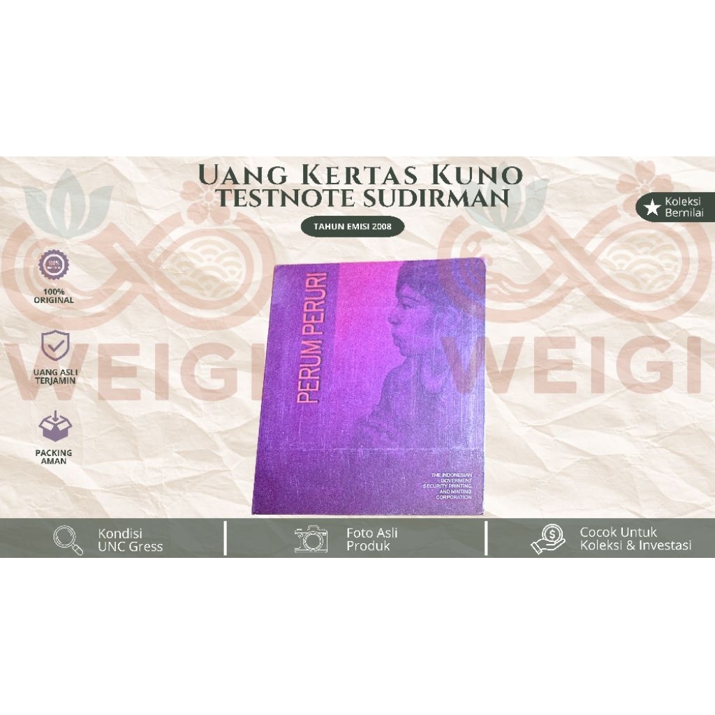 Testnote Sudirman Perum Peruri UNC - Souvenir Uang Seni Koleksi Langka
