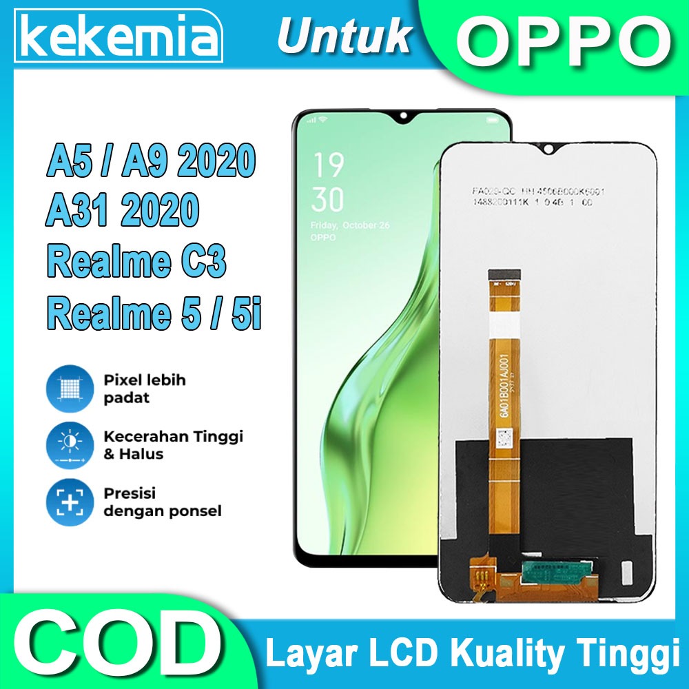 LCD Untuk OPPO A5 2020 A9 2020 A31 2020 LCD Fullset TouchScreen Penggantian Layar Sentuh LCD HP COD