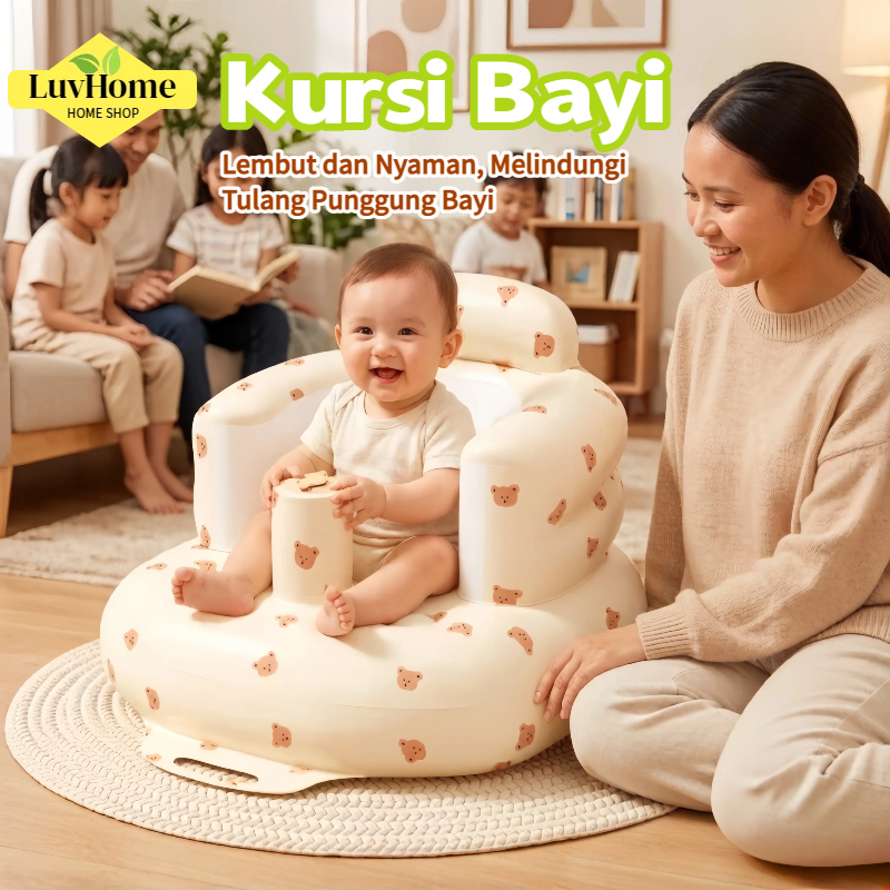 LuvHome Sofa Bayi Belajar Sofa Tiup Kursi Pompa Bayi Kursi Makan Bayi Belajar Duduk Makan Main Dan M