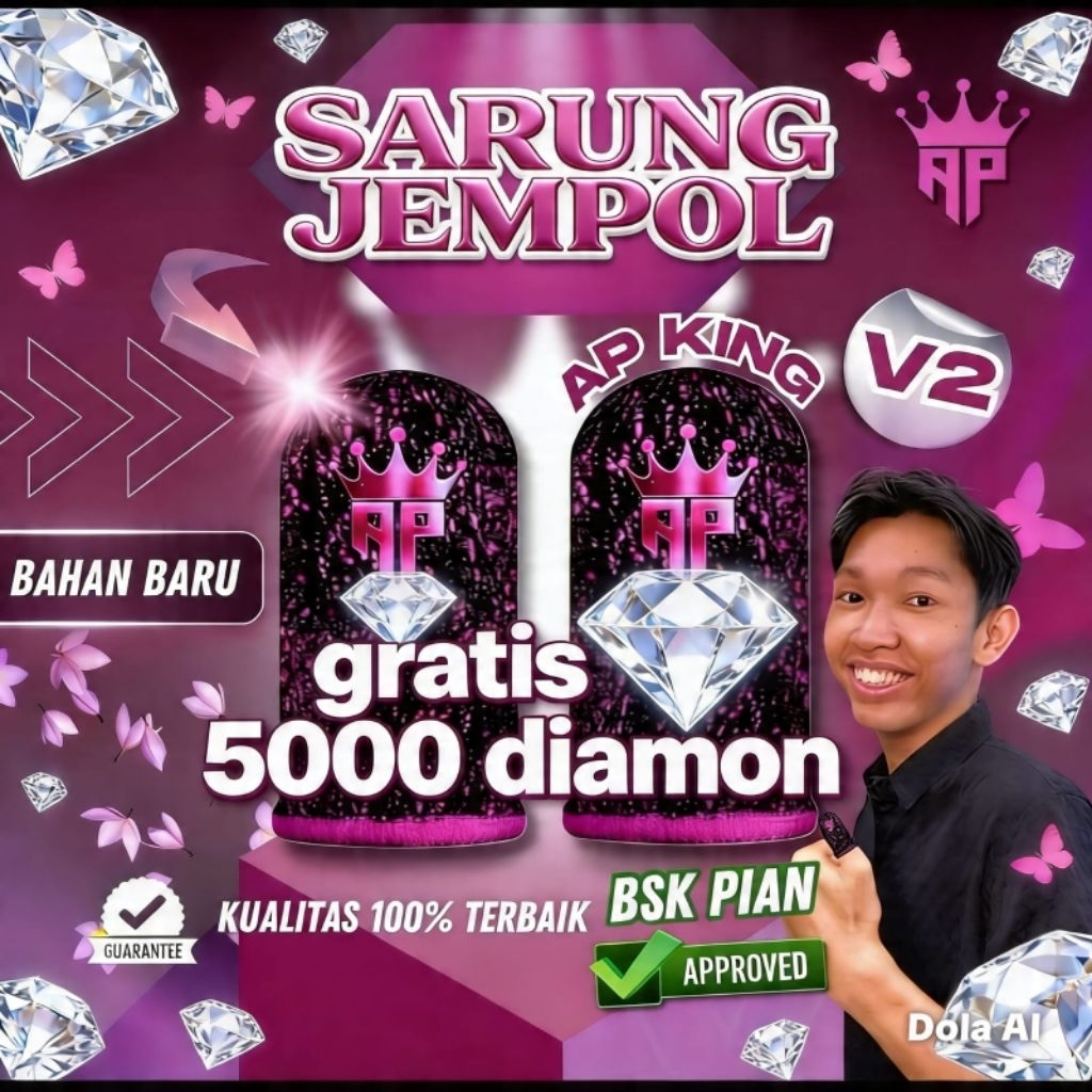 SARUNG JEMPOL AP KING GRATIS 5000 DM MOBILE LEGEND DAN FREE FIRE FF
