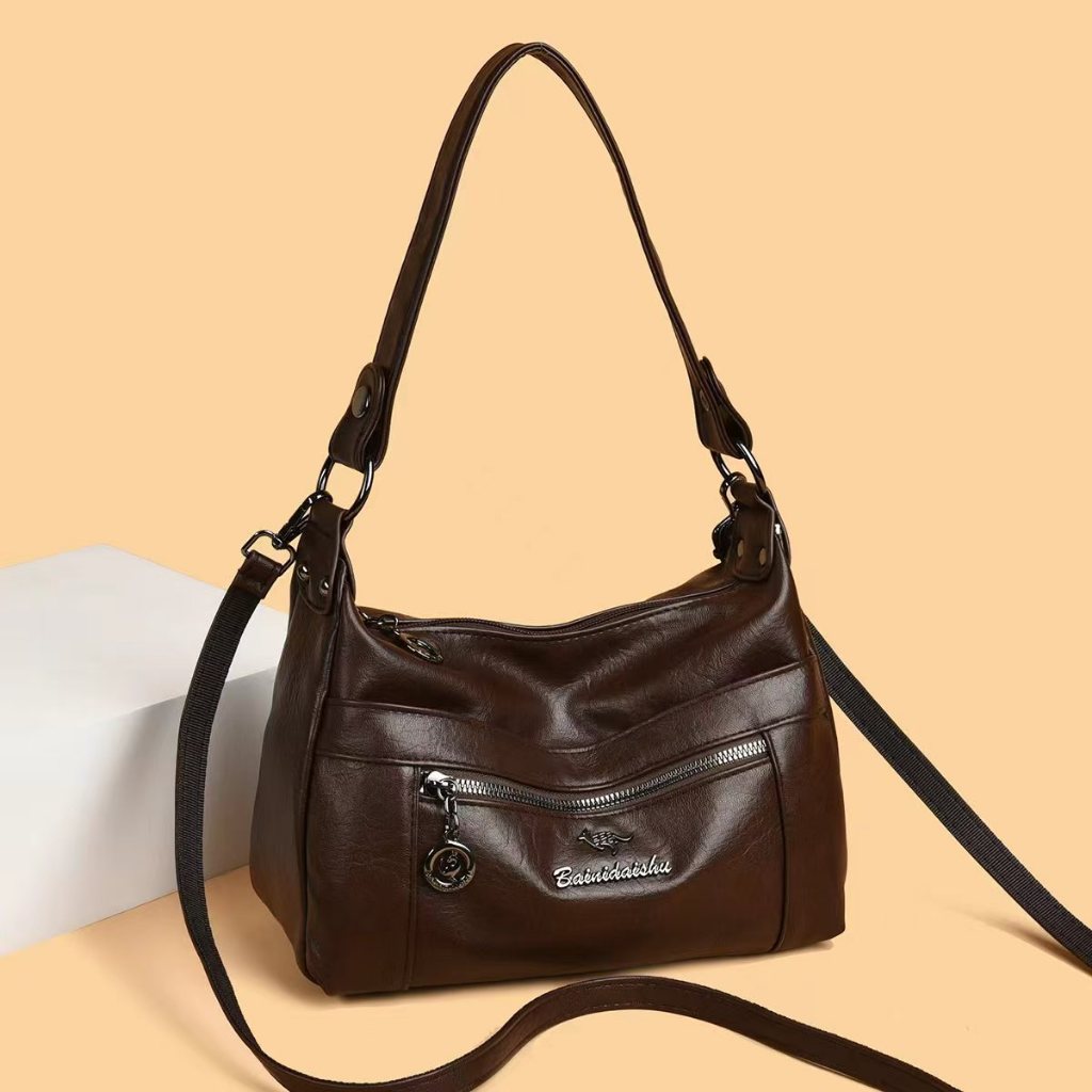 TASHAPPY ZCJ3470 Tas Bahu Wanita Shoulder Bag Bahan Kulit PU Halus Tekstur Vintage Mewah Tas Selempa