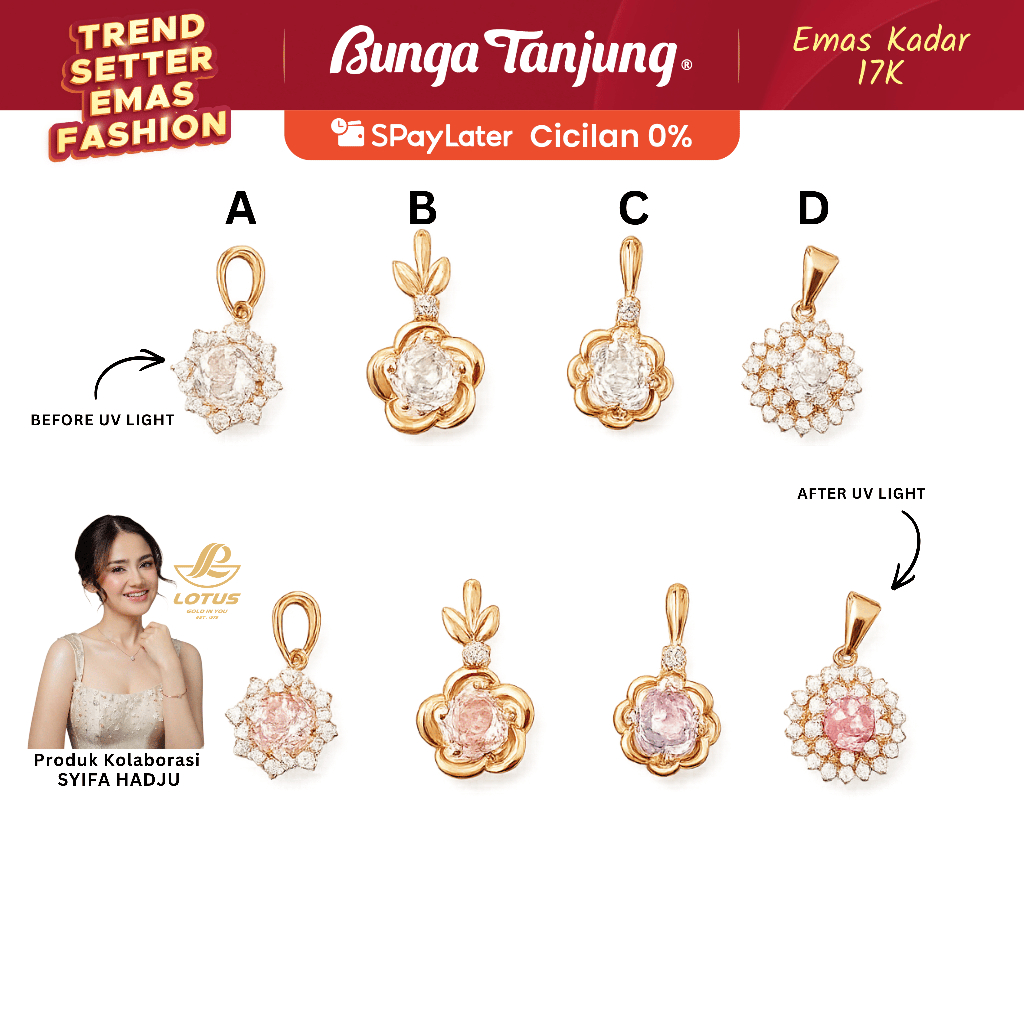 LIONTIN SOLENE LODJU - SYIFA HADJU - EMAS 17K - BUNGA TANJUNG GOLD