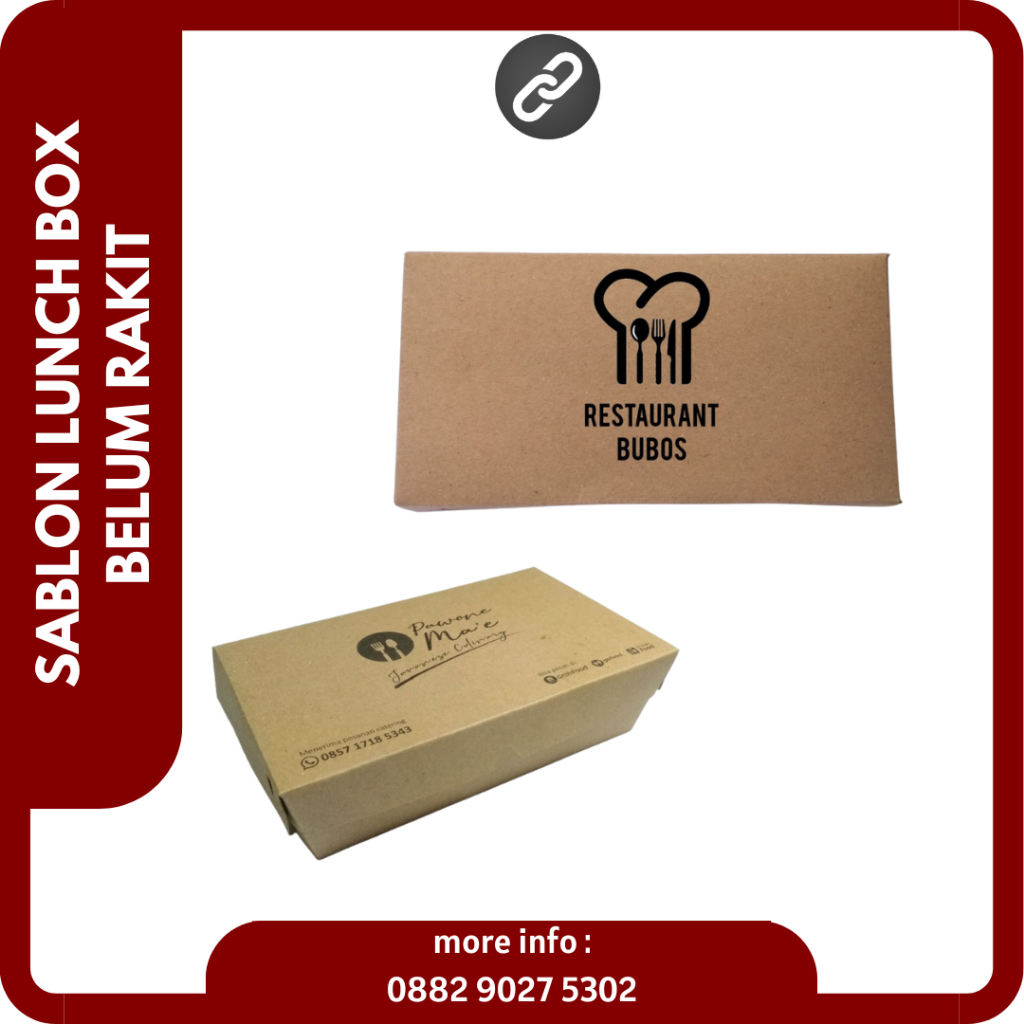 Custom Sablon Lunch Box Belum Rakit | Sablon Paper Box | Custom Lunch box Minimal Order 500pcs
