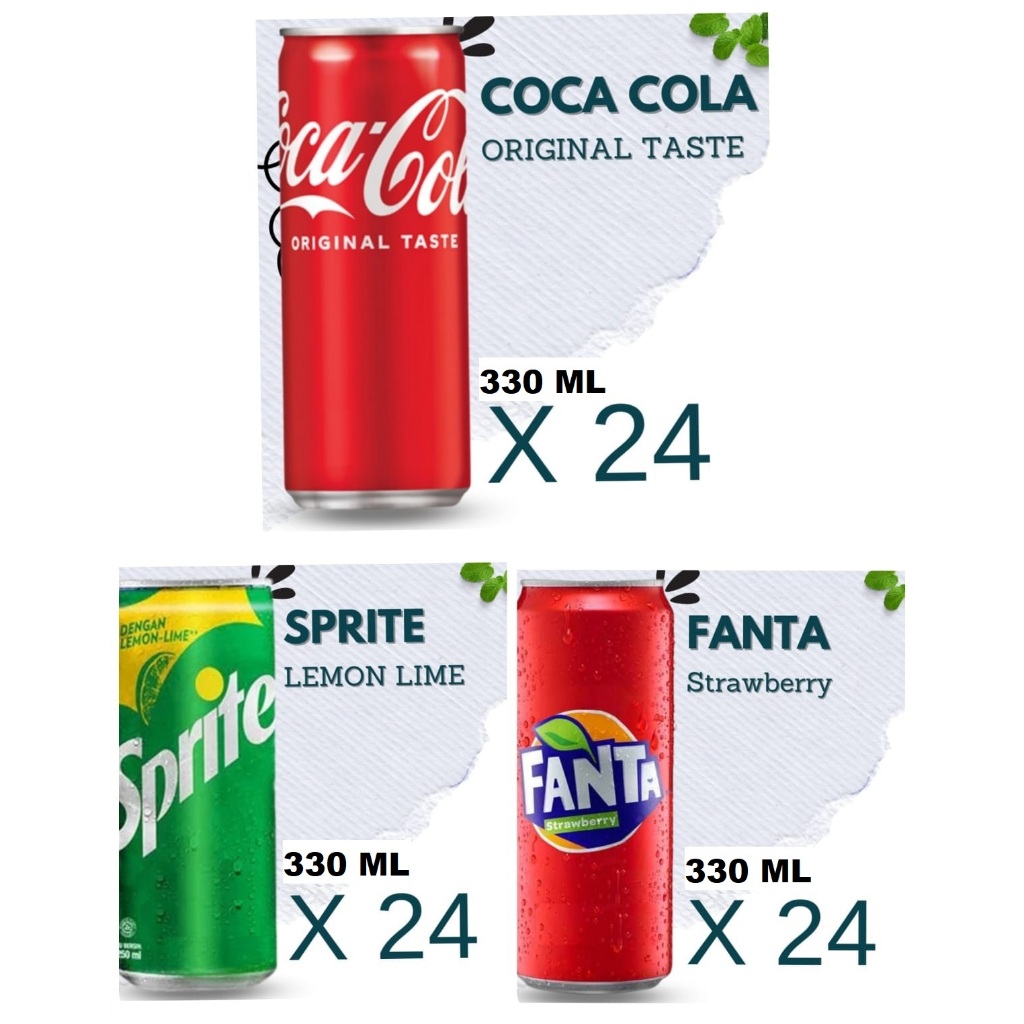 COCA COLA / SPRITE / FANTA KALENG 1 dus isi 24 kaleng - 330ML