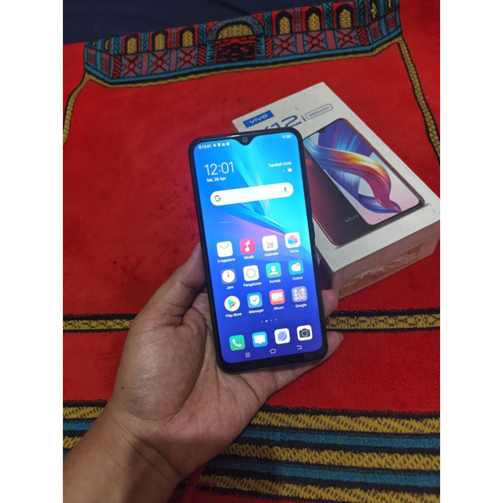vivo y12i ram 3gb 32gb fulset lengkap garansi resmi normal smua hp bekas murah