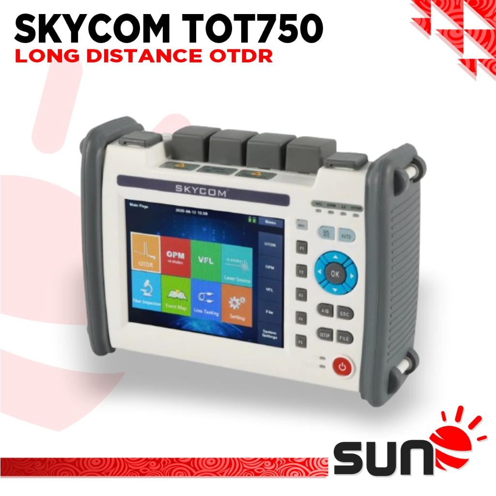 Skycom TOT750 Long Distance OTDR - Dual wavelenght 1310nm / 1550nm - Alat Ukur Redaman FO FTTH OTDR
