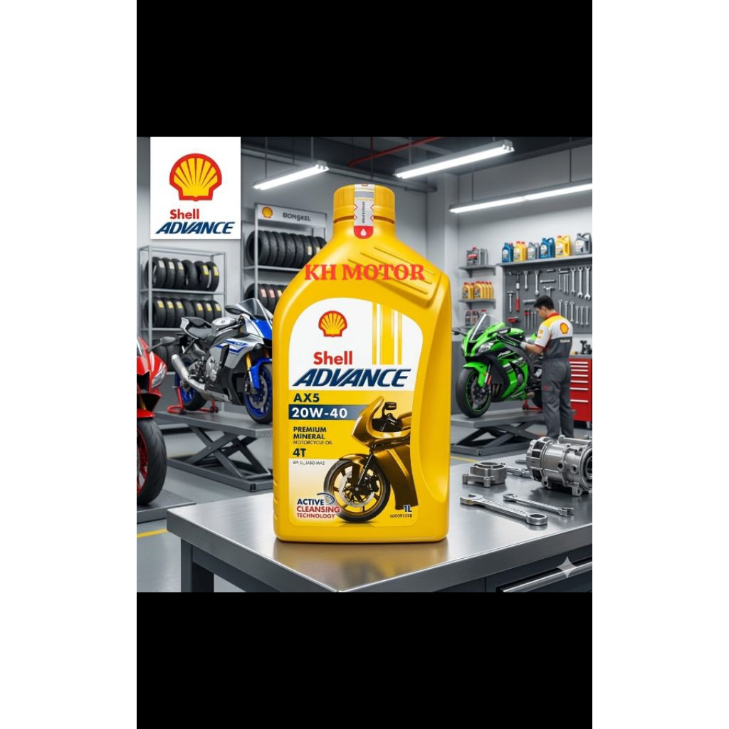 SHELL ADVANCE AX5 4T MANUAL 20W-40 1 LITER JASO MA2 OLI MESIN MOTOR SPORT