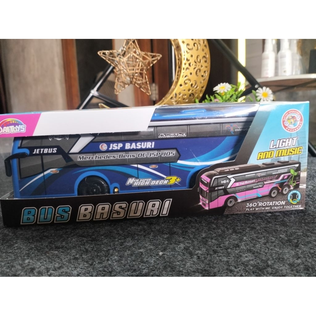 Miniatur bus oleng free batrei