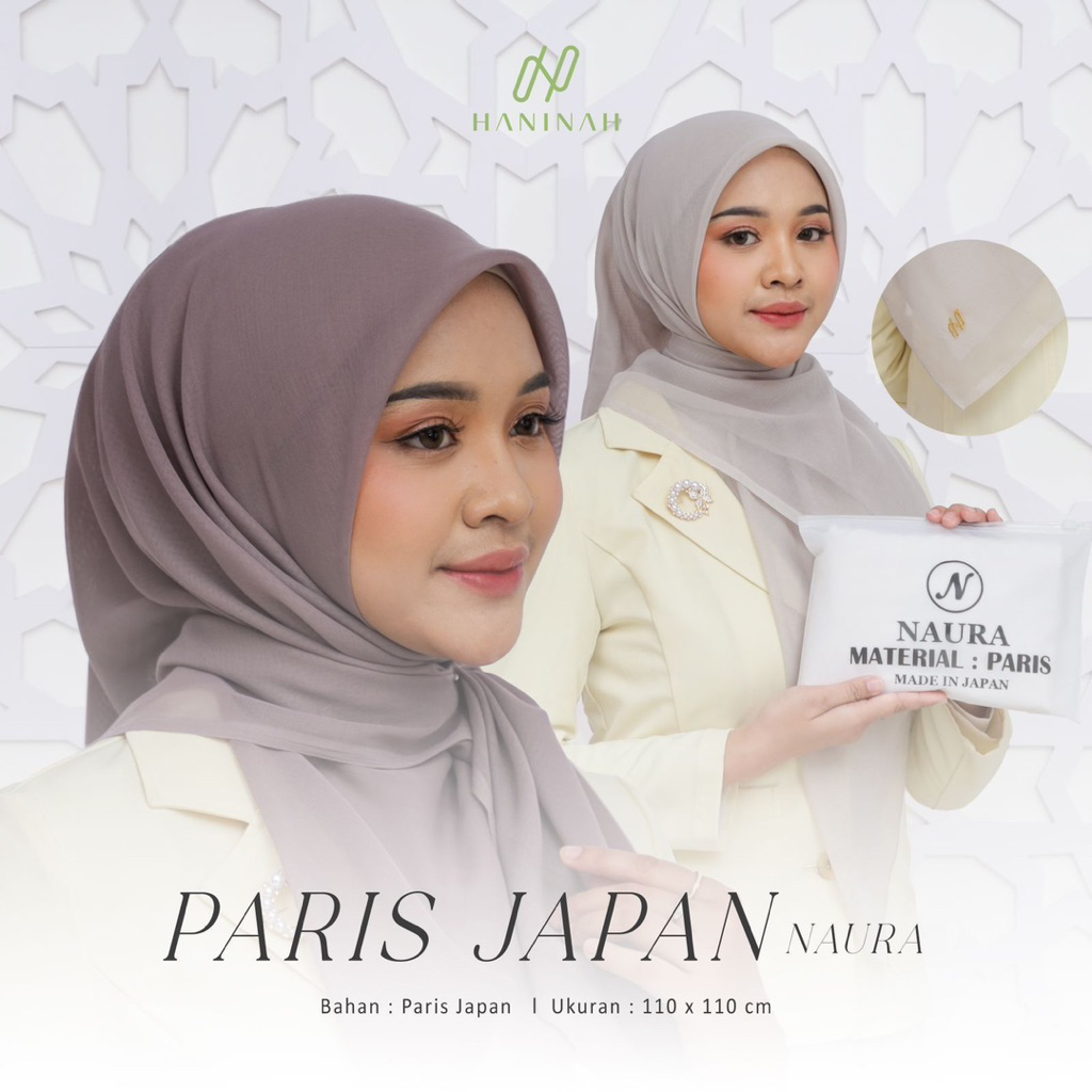 HANINAH - Hijab Paris Japan (Segi Empat Paris Japan Premium)