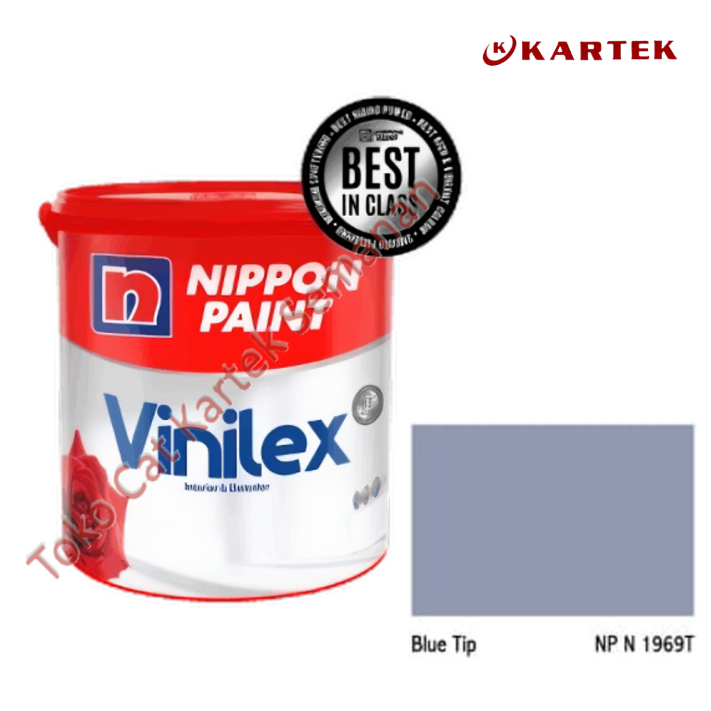 Nippon Paint Vinilex BLUE TIP NP N 1969T Cat Tembok Interior Eksterior Biru Abu 1kg 5kg
