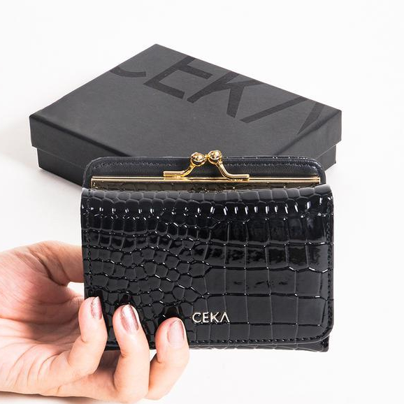 Eiger - Dompet Wanita Elvara Short Wallet Motif Croco Dompet Mini Modern Elegant Kekinian