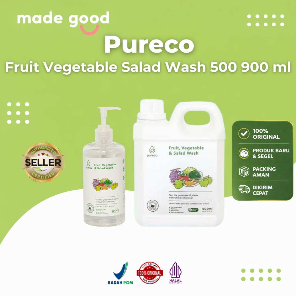 Pureco Liquid - Fruit Vegetable Salad Wash / Sabun Cuci Sayur Buah 500 ml 900 ml