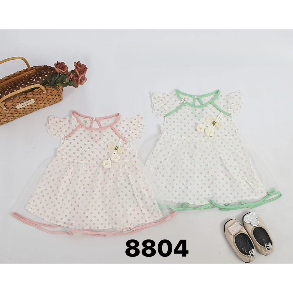 Dress Homey Polkadot + Layer Tile Anak Perempuan 6 Bulan - 3 Tahun