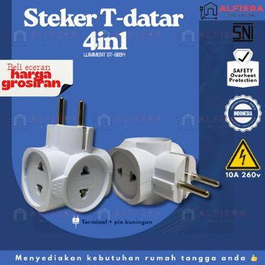 Lumment T Arde 4 Lubang SNI Colokan Listrik Steker T Arde 4 Lubang