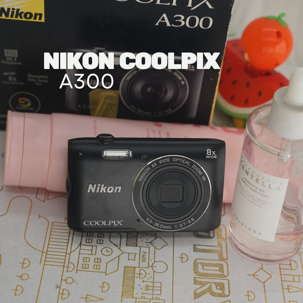 NIKON COOLPIX A300 BLACK FULLBOX EDITION DIGICAM — KAMERA POCKET SLIM MODERN