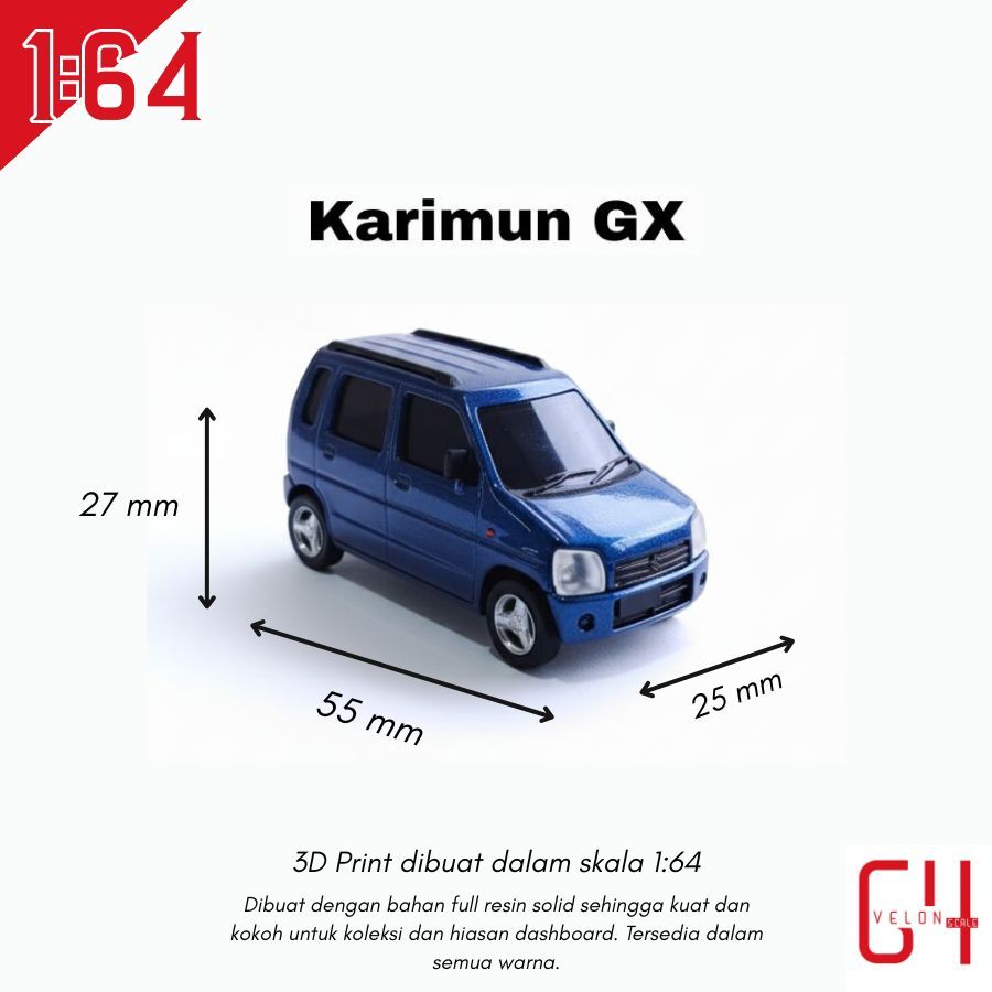 Diecast Miniatur 3D Print Suzuki Karimun GX / Karimun Kotak Skala 1:64 Full Custom