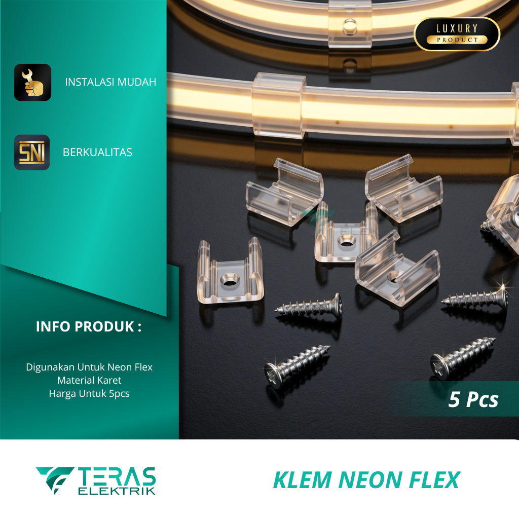 Klem Neon Flex bracket dudukan lampu neon flex 220 V