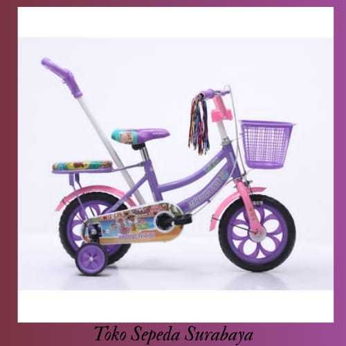Sepeda Anak Tongkat 12inch Monchichi MCC 618-2