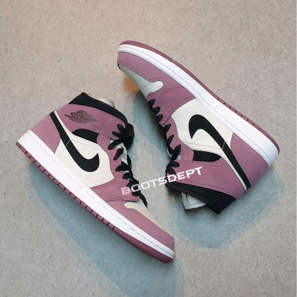 Air Jordan 1 Mid Berry Pink Women (100% Original)