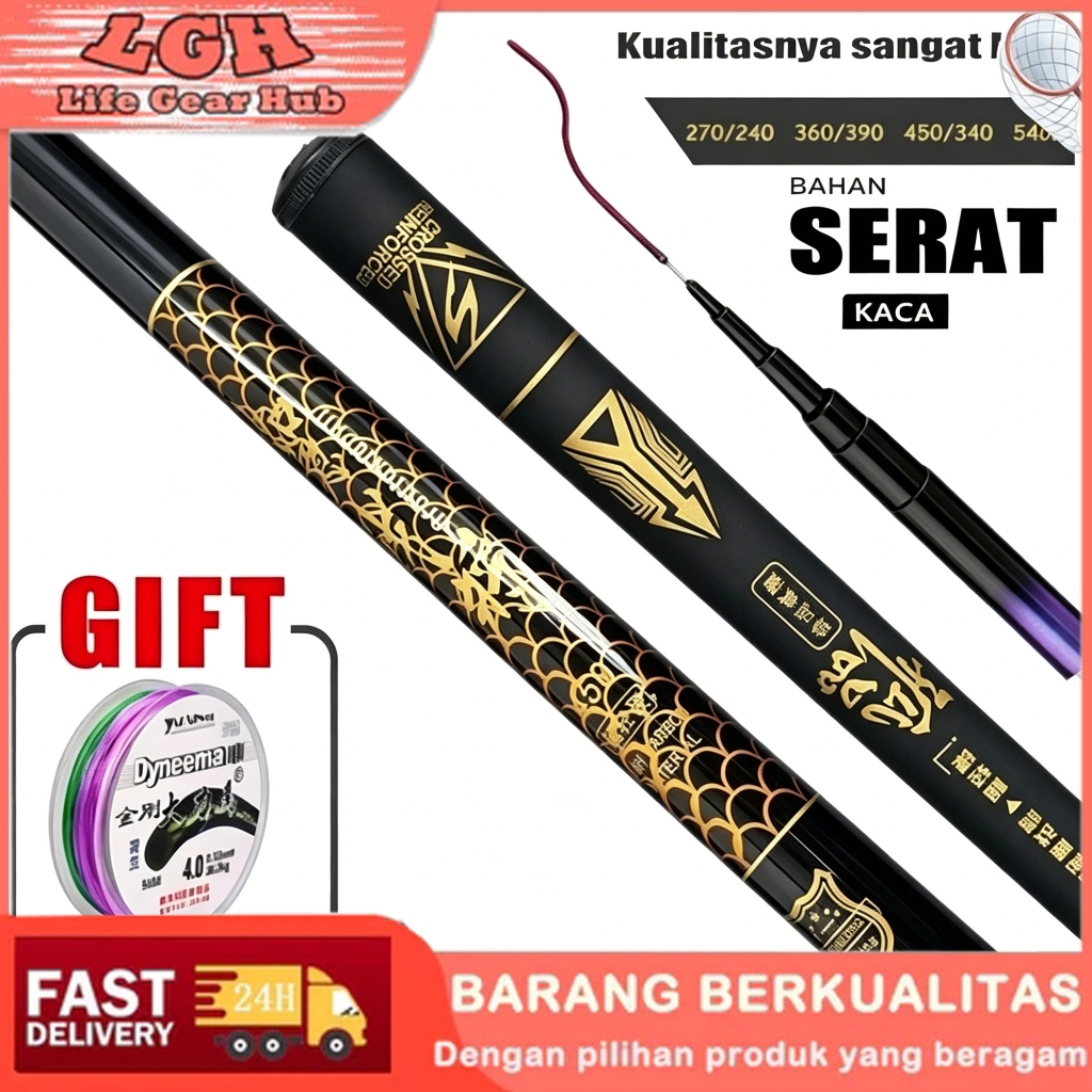 Joran Tegek Pancing SET Portabel Teleskopik Joran Joran Tegek Batik 270 360 450 540 630 720 Carbon M