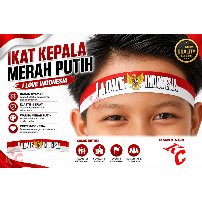 IKAT KEPALA MERAH PUTIH BENGKAR KEPALA MERAH PUTIH