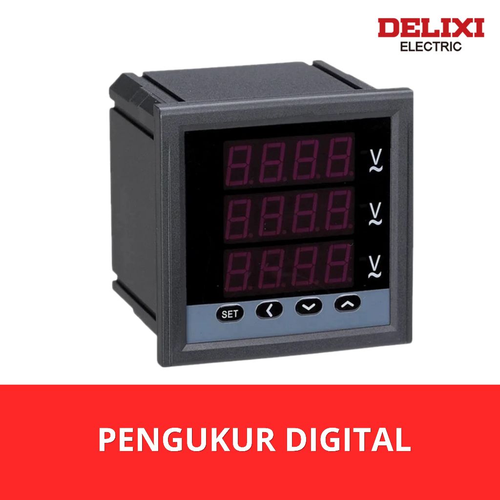 Delixi - Power Meter Multi Fungsi Multifunction Ampere Volt HZ Meter Digital 1 Phase 3 Row Digital P