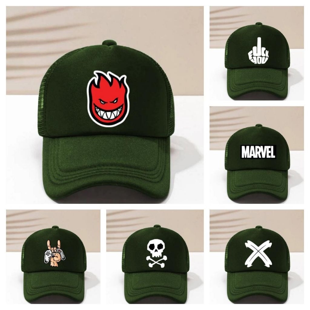 0054 A, topi jaring hijau army army, topi jaring, topi sablon, topi Trucker, topi distro, topi jarin